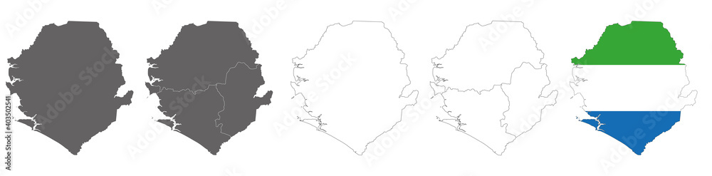 vector map flag of Sierra Leone isolated on white background	
