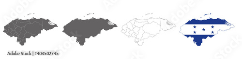vector map flag of Honduras isolated on white background 