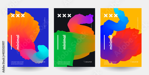Modern gradient shapes composition. Abstract posters set.