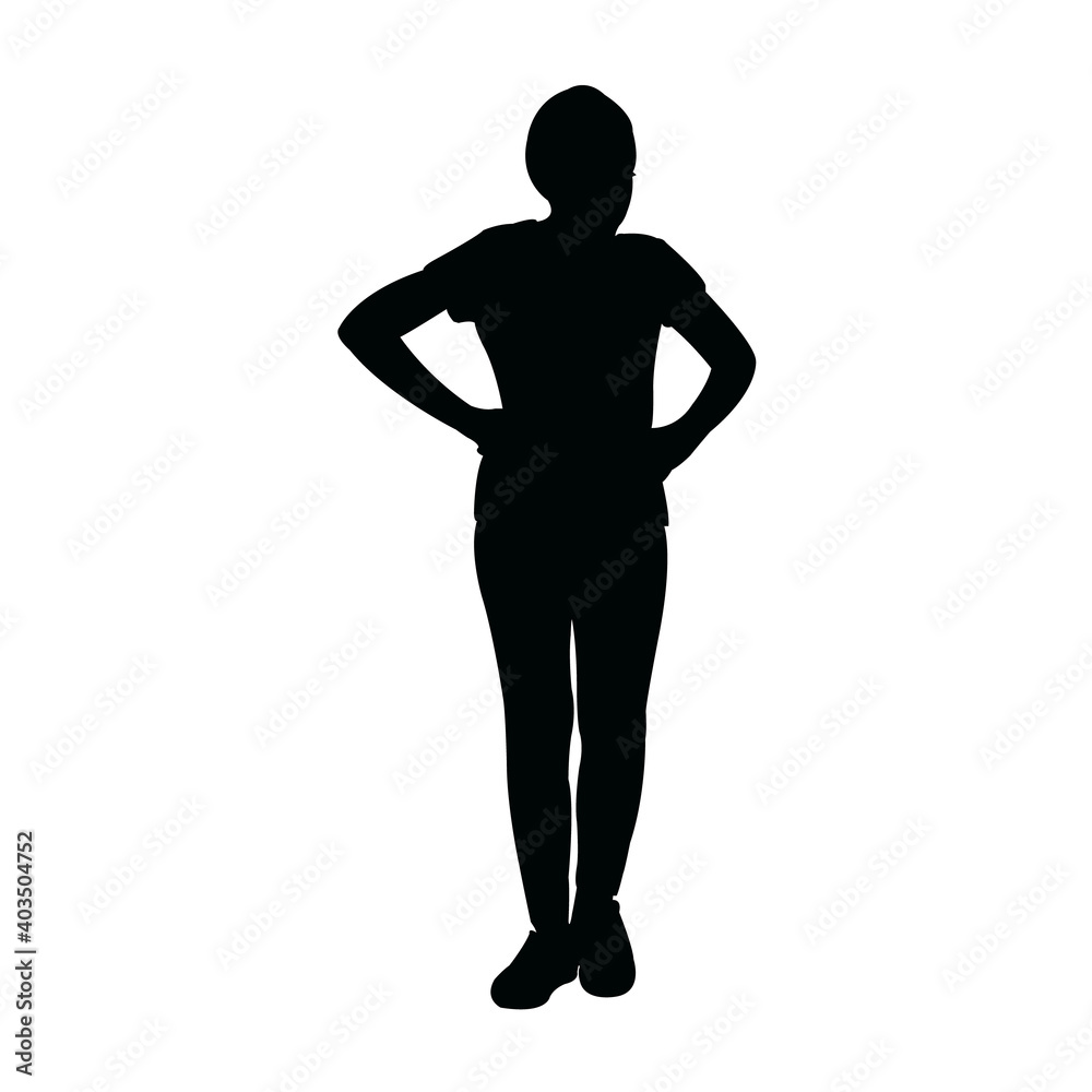 a girl body silhouette vector