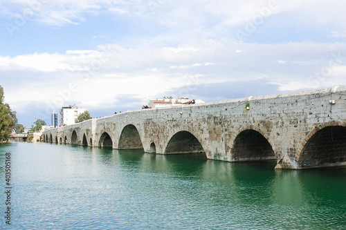 Stone Bridge (Taş Köprü) over Seyhan River in Adana City - Adana, Turkey