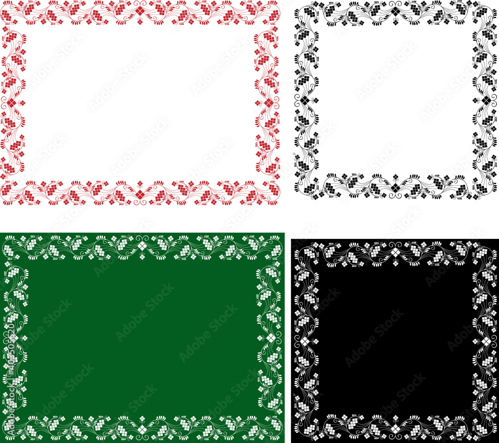 Vector image of set decorative floral frames Vector image of set decorative floral frames