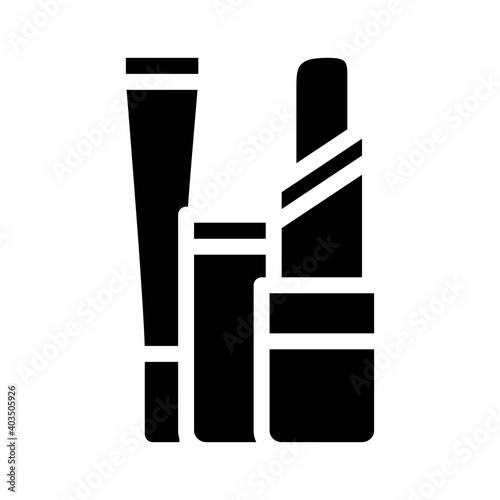 perm and hair straighteners glyph icon vector illustration