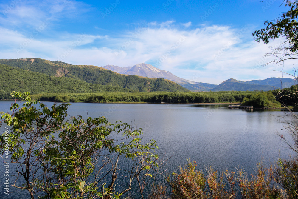 lake and mountains