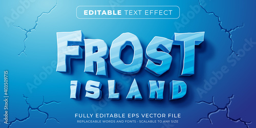 Murais de parede Editable text effect in frost ice style