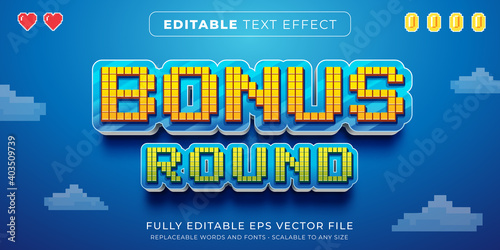 Fotobehang Editable text effect in arcade pixel game style