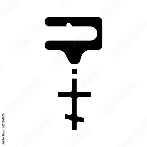 pectoral cross glyph icon vector illustration black