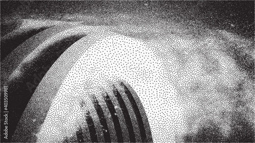 Vector architecture dotwork gradient background. Abstract noise stipple pattern. 3d vector illustration. EPS 10.