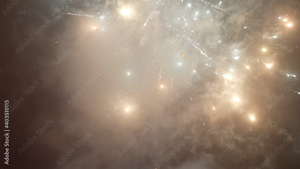 Fireworks in the sky. New year celebration. Slow motion video. Fireworks in the sky. New year celebration. Slow motion video.