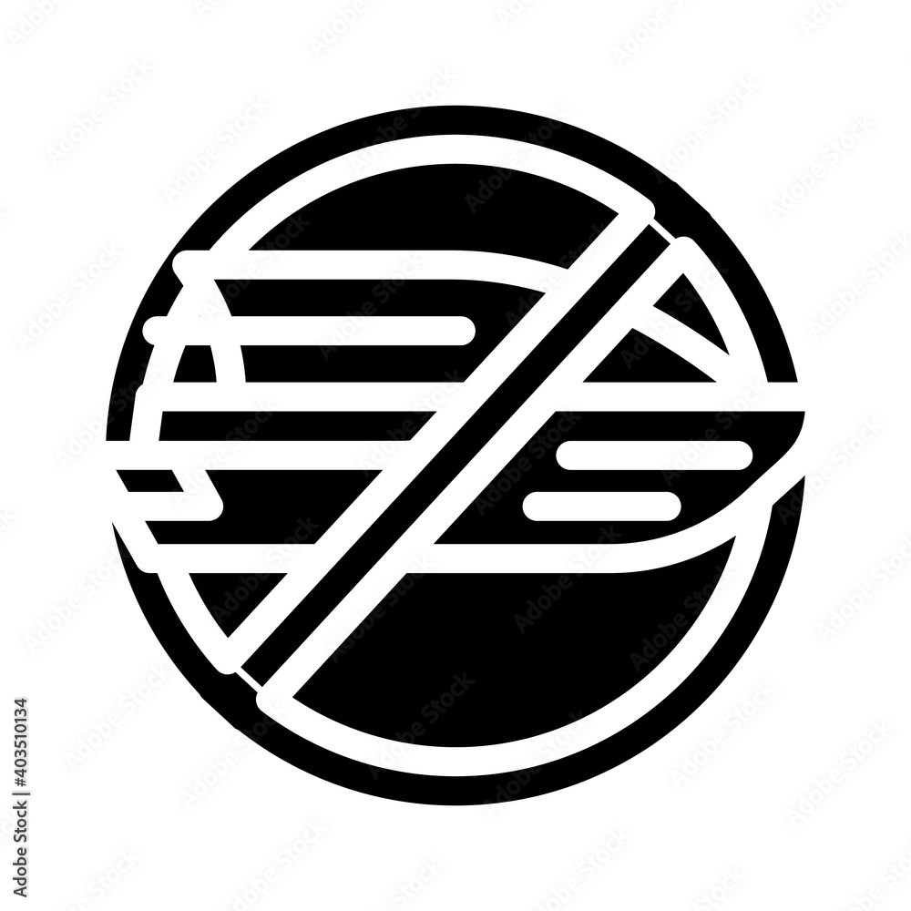 sailing ship ban glyph icon vector illustration sailing ship ban glyph icon vector illustration