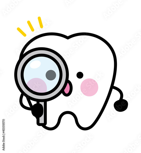 歯 キャラクター 虫眼鏡