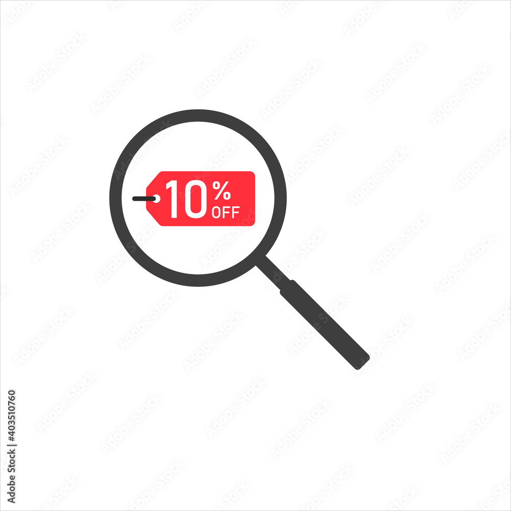 Loupe with percent on the white background. Eps 10 vector file. Loupe with percent on the white background. Eps 10 vector file.