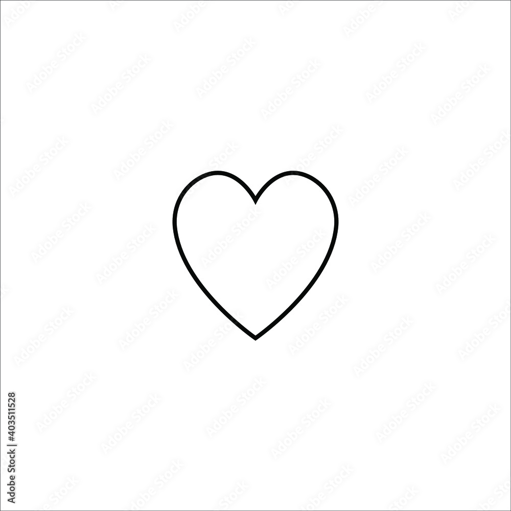 black heart icon on white background, vector illustration