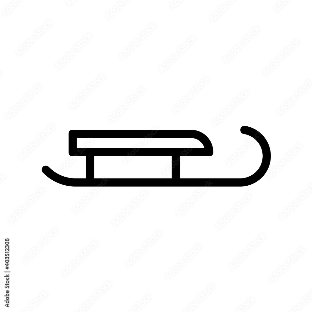 Sledge icon. Outline style. Vector illustration. Isolated. Sledge icon. Outline style. Vector illustration. Isolated.