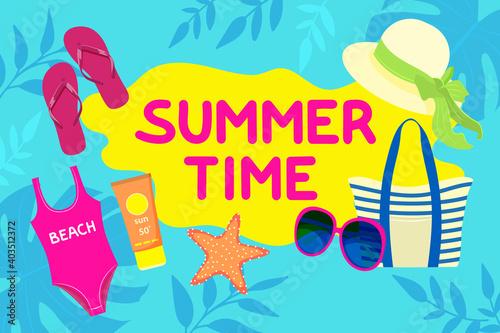 Summer 2021 bright greeting banner
