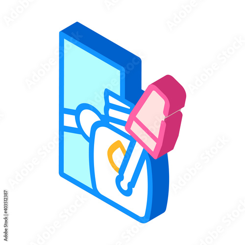 clarifier and oxides for hair coloring isometric icon vector illustration