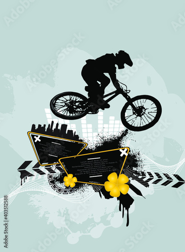 BMX rider on the abstract background, sport vector