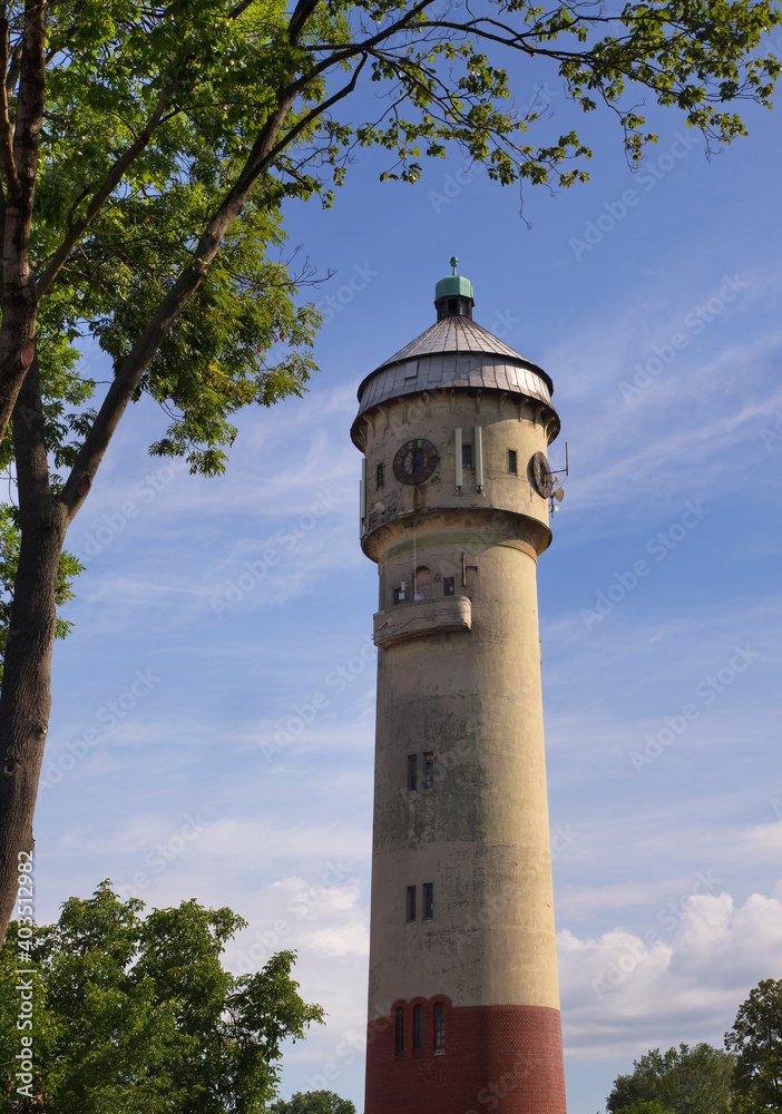 Old water tower in Zary. Poland
