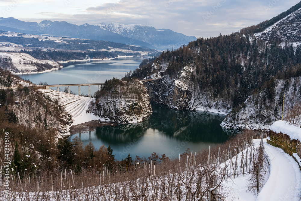 Φωτογραφία Italy, Trentino, Lake of Santa Giustina - 4 January 2021 - View of the lake of S