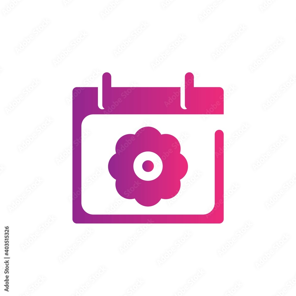 Spring gradient Icon. calendar and date vector illustration on white background Spring gradient Icon. calendar and date vector illustration on white background
