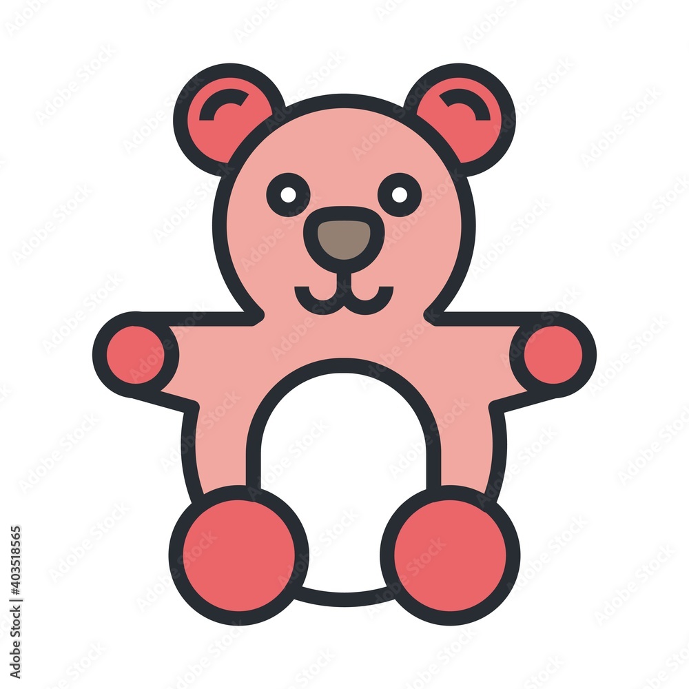 Fototapeta premium Baby animal toy, cuddly toy icon.