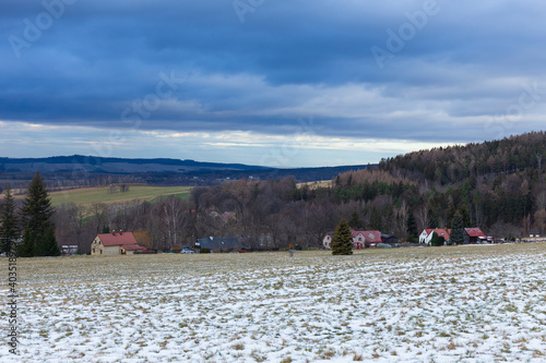 Winter north Bohemia Landscape, Jizera Mountains, Czech Republic photo