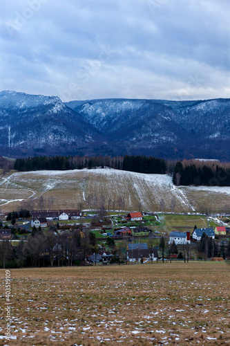 Winter north Bohemia Landscape, Jizera Mountains, Czech Republic