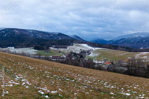 Winter north Bohemia Landscape, Jizera Mountains, Czech Republic photo