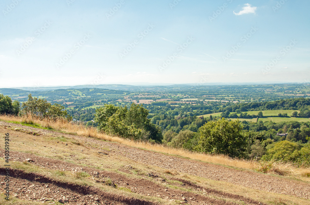 Fototapeta premium Mountain range scenery on the Malvern hills of England.