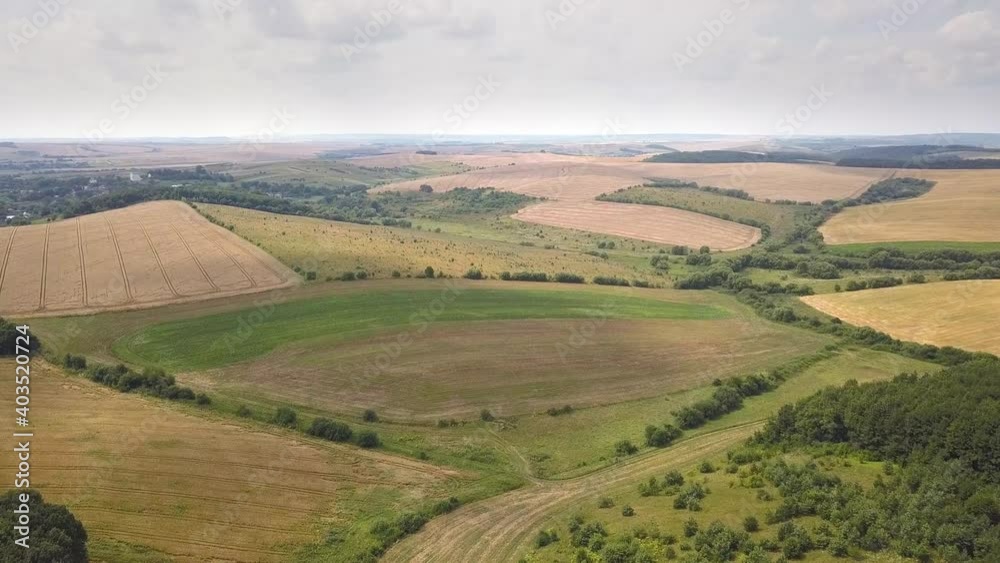 Aerial view of yellow agriculture wheat field ready to be harvested in late summer. Aerial view of yellow agriculture wheat field ready to be harvested in late summer.