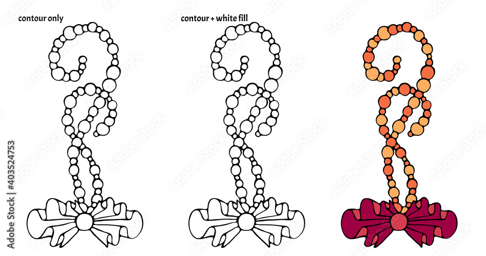 Set of hand drawn cute borders with textile ruffled bows, swirl pattern, pearls and beads in three versions. Set of hand drawn cute borders with textile ruffled bows, swirl pattern, pearls and beads in three versions.