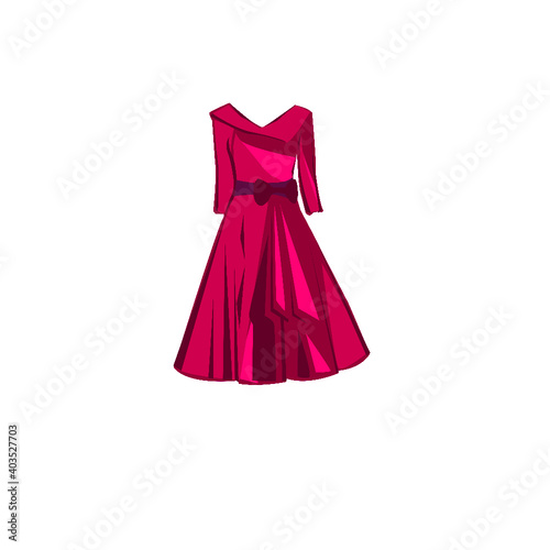 red illustration of women's clothing