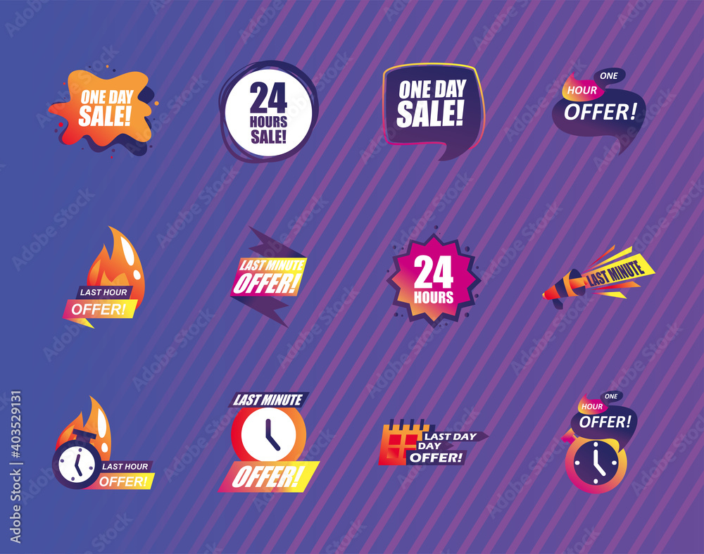 sale and offer banners set of icons vector design sale and offer banners set of icons vector design