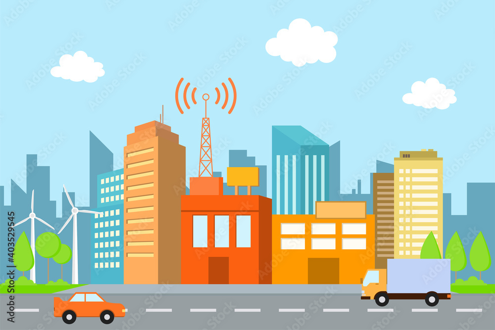 vector illustration of buildings and city traffic vector illustration of buildings and city traffic