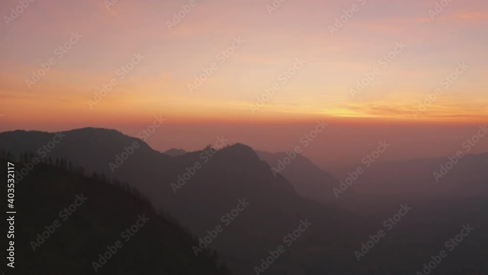 Drone Over Misty Mountains Of Tengger Caldera Drone Over Misty Mountains Of Tengger Caldera