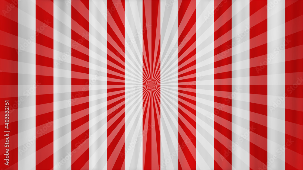 集中線 紅白幕 脚光 祝いの背景素材 集中線 紅白幕 脚光 祝いの背景素材