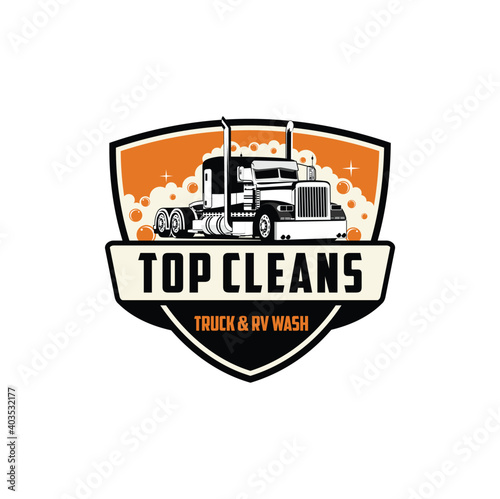Top cleans truck wash illustration vector