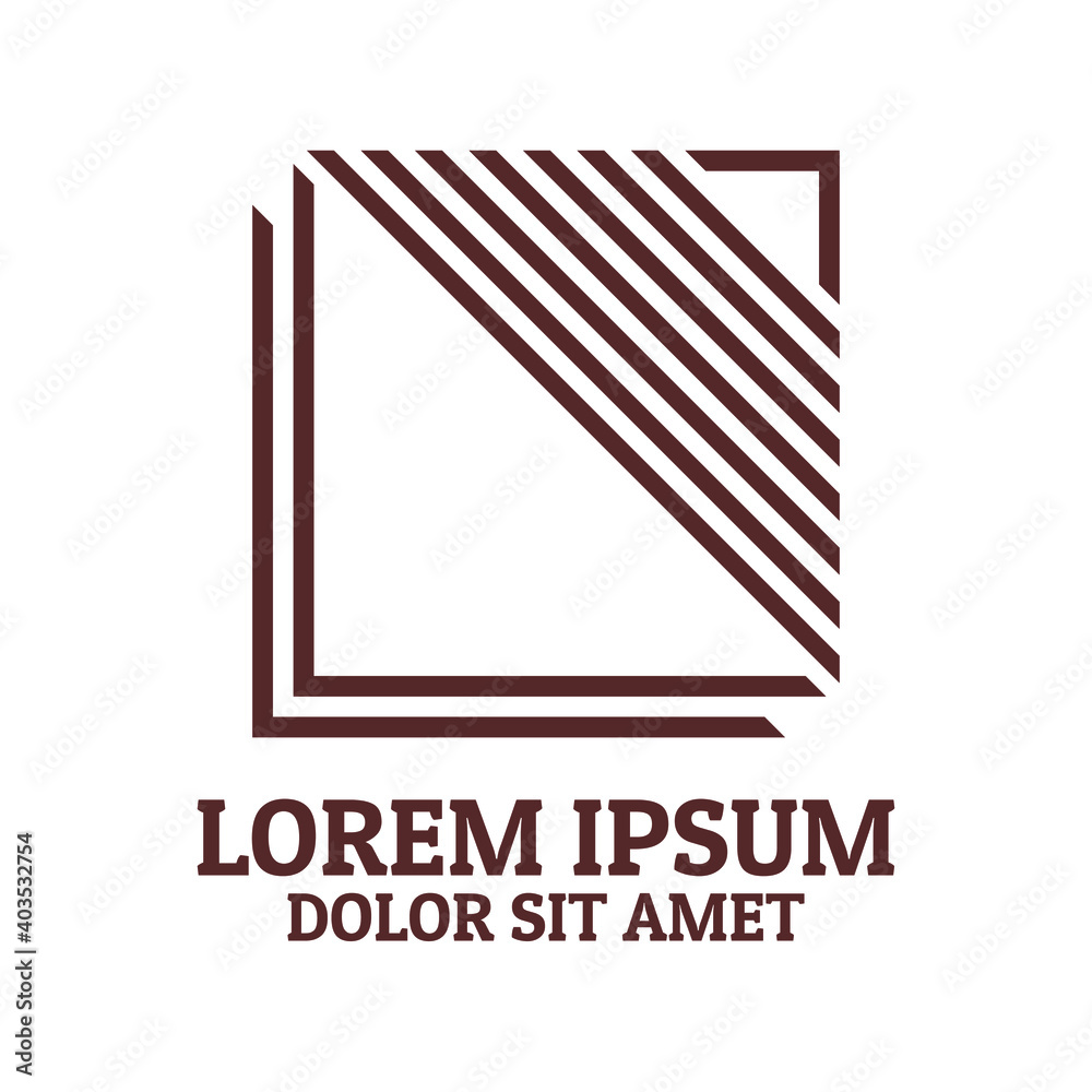 Creative, simple and elegant cube box line triangle logo template in flat design monogram illustration Creative, simple and elegant cube box line triangle logo template in flat design monogram illustration
