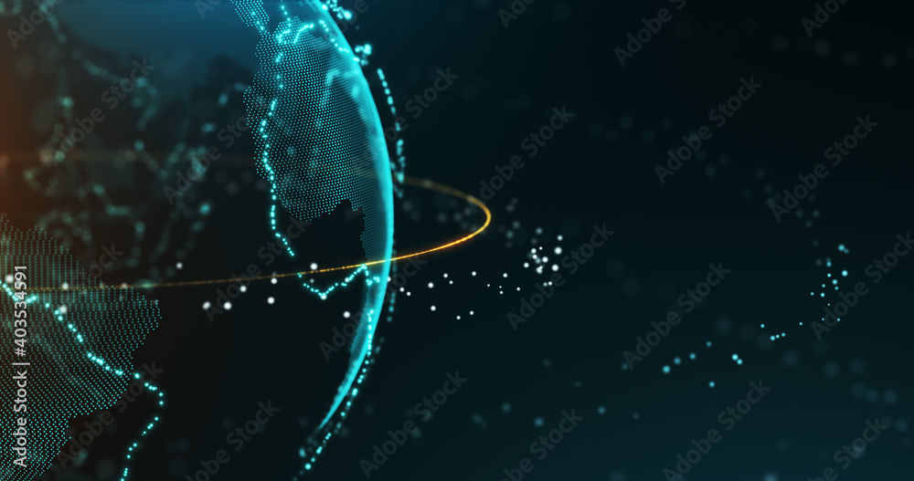 3D Illustration transparency earth world globe space star with ...