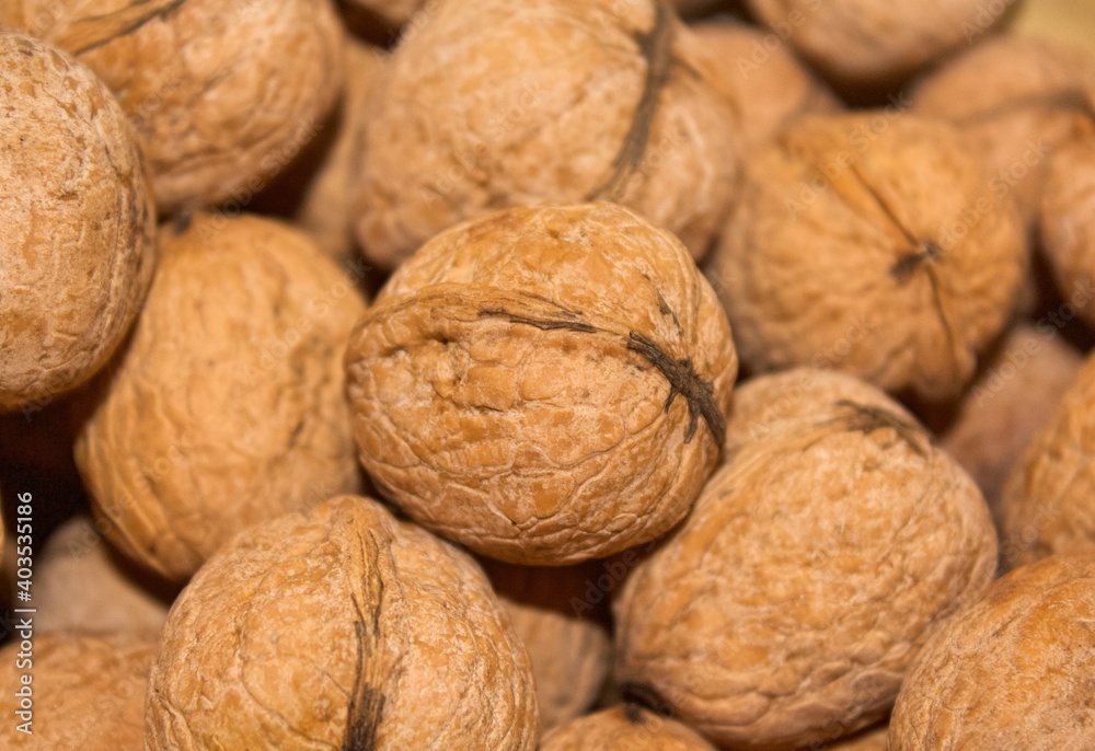 Background of Fresh Walnuts Close Up Background of Fresh Walnuts Close Up