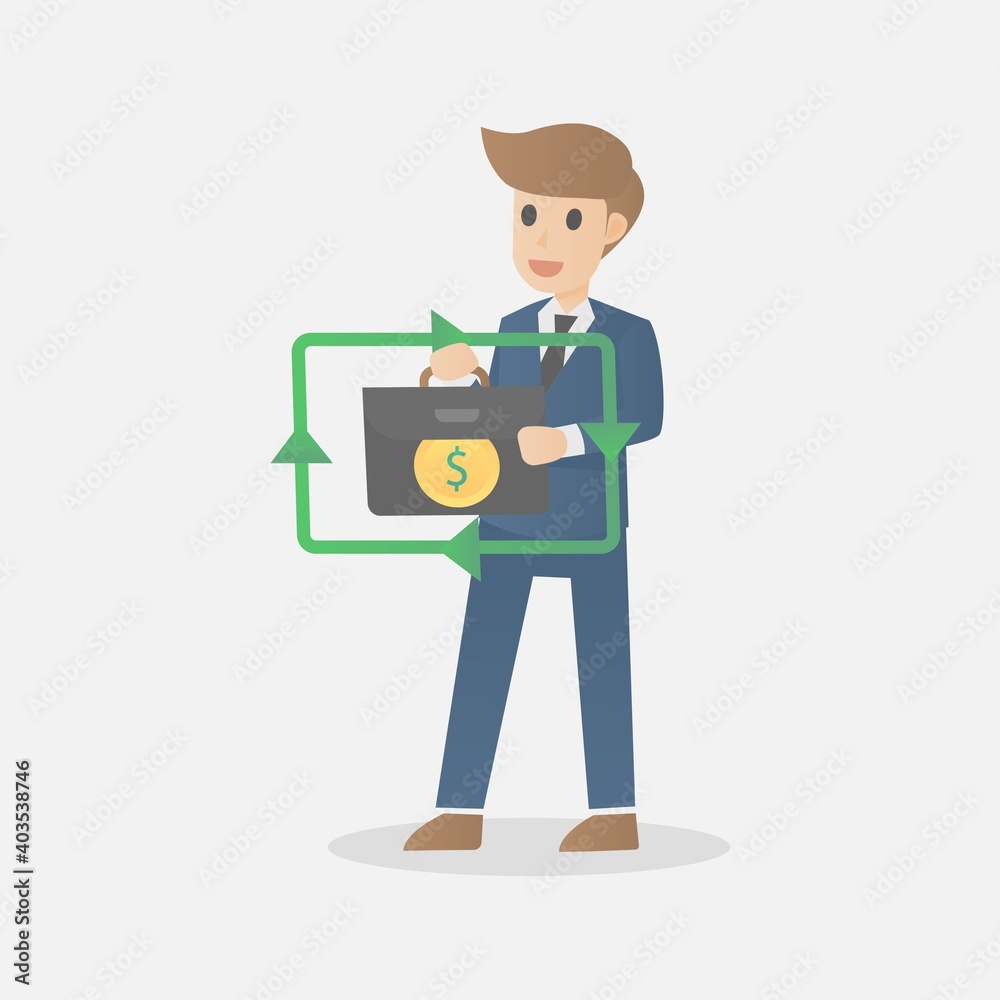 cash flow management Financial in business concept,Business man plan to make money or profit,increase growth and liquidity in business,Vector illustration. cash flow management Financial in business concept,Business man plan to make money or profit,increase growth and liquidity in business,Vector illustration.