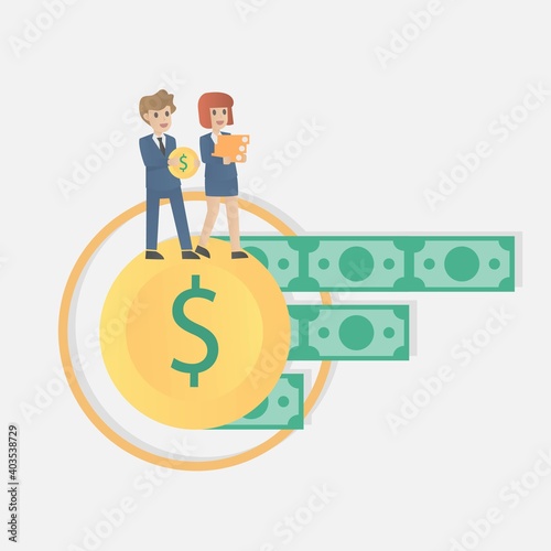 cash flow management Financial  in business concept,Business man plan to make money or profit,increase growth and liquidity in business,Vector illustration.