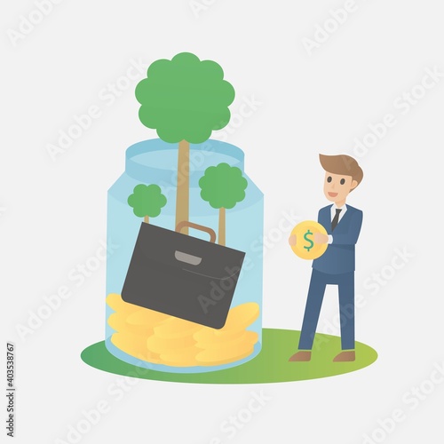cash flow management Financial  in business concept,Business man plan to make money or profit,increase growth and liquidity in business,Vector illustration.