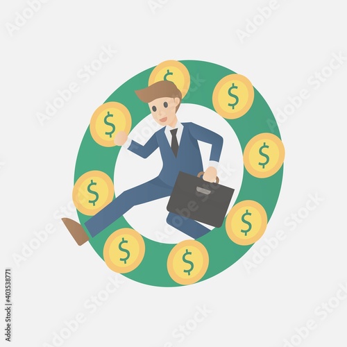 cash flow management Financial  in business concept,Business man plan to make money or profit,increase growth and liquidity in business,Vector illustration.