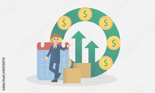 cash flow management Financial  in business concept,Business man plan to make money or profit,increase growth and liquidity in business,Vector illustration.