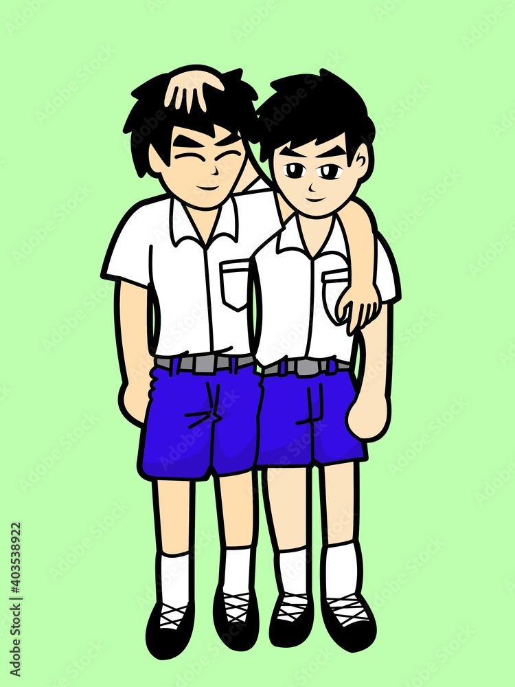 boy student cartoon illustration