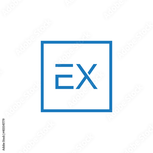 Creative initial letter EX square logo design concept vector