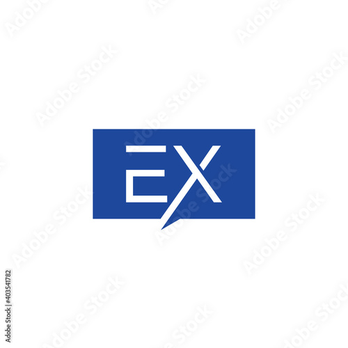 Creative initial letter EX square logo design concept vector