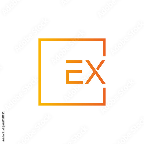 Creative initial letter EX square logo design concept vector
