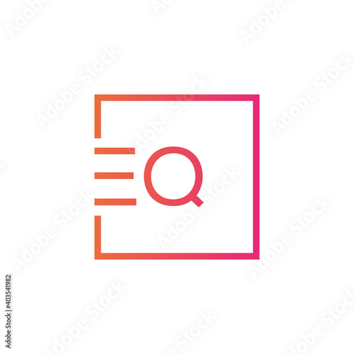 Creative initial letter EQ square logo design concept vector